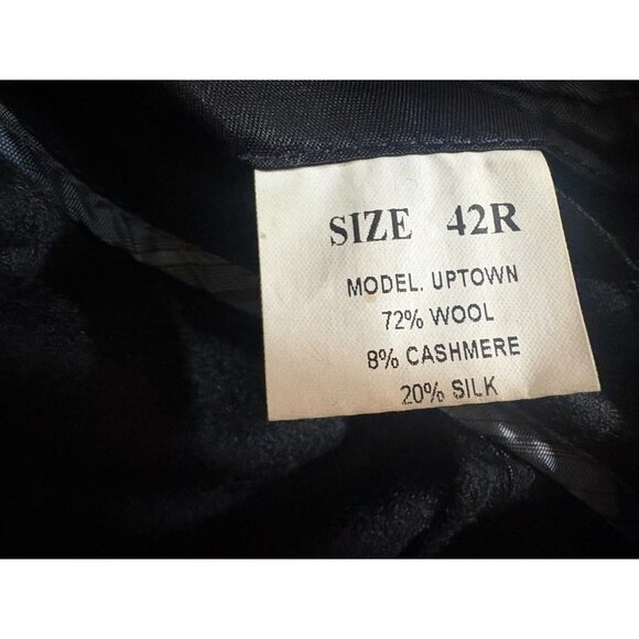 John Varvators Uptown Wool Cashmere Silk Chore Blazer Jacket size 42 color black - Picture 9 of 9
